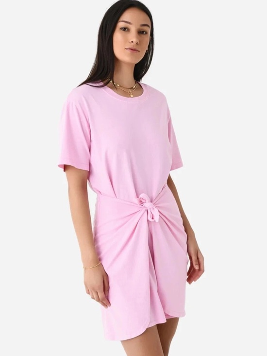 XiRENA Dresses & Skirts - Xirena Pink Tie Front T Shirt Emme Dress Medium Summer Classic
